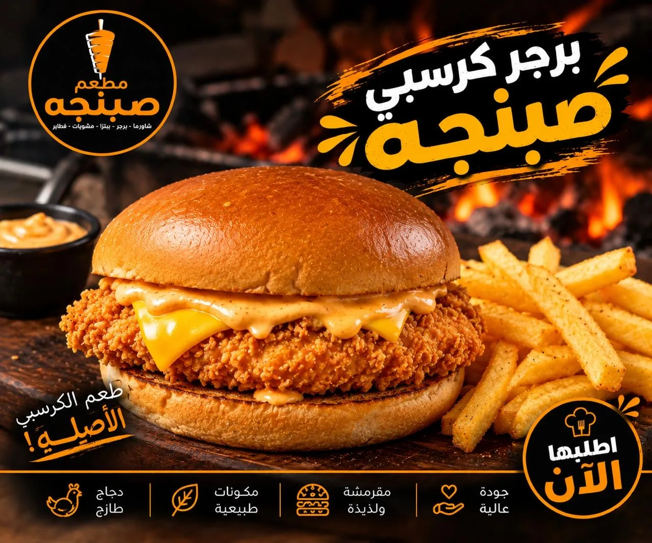 برجر دجاج كرسبي سنجل